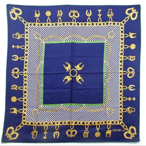 AUTH Celine Silk Scarf